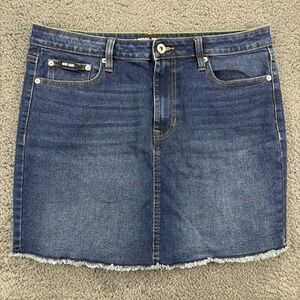 DKNY Jean Skirt Women 12 (34x17) Stretch Denim Jirt‎ Skort